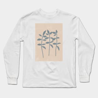 Boho Leaves, Botanical Print Long Sleeve T-Shirt